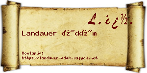 Landauer Ádám névjegykártya